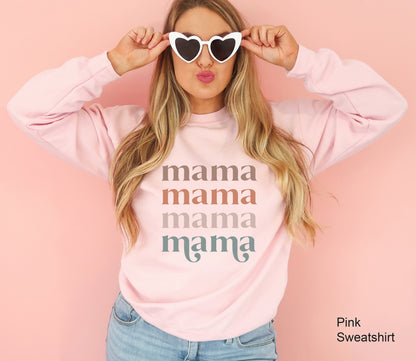 Retro Mama Sweatshirt, Mama Shirt, Mama Hoodir, Retro Mama T-Shirt, Retro Mom Shirt, Mom Life Shirt, Gift for Mom, Mom Gift,C6600
