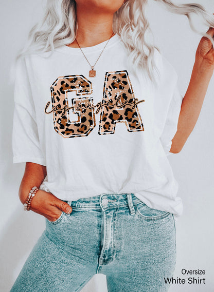 State Shirt, Hometown Shirt, City Shirt, Leopard Custom Tee, Personalized Woman's Shirt, Cute Shirt, State Pride Tee, Vacation Shirt, C6621