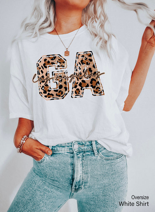 State Shirt, Hometown Shirt, City Shirt, Leopard Custom Tee, Personalized Woman's Shirt, Cute Shirt, State Pride Tee, Vacation Shirt, C6621