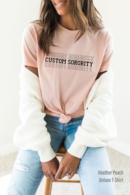 Stacked Lettering Sorority Shirt, Stacked Greek Name Shirt, Sorority Family Tees, Big Little Reveal Tees, Fun Greek Sorority Top, C6642