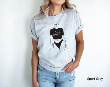 Love Yourself Sweatshirt, Fashion Silhouette Shirt, Fashion Hoodie, Love Shirt, Valentine Day Gifts, Heart Shirt, C6391