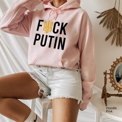 F**K Putin Shirt, Stand with Ukraine Shirt, Anti-Putin Tee, Funny Puck Futin Tshirt for Ukrainian Patriots, C6583