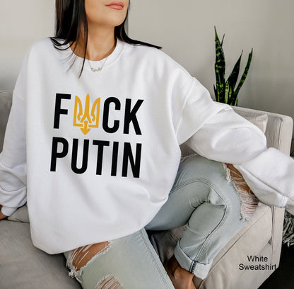 F**K Putin Shirt, Stand with Ukraine Shirt, Anti-Putin Tee, Funny Puck Futin Tshirt for Ukrainian Patriots, C6583