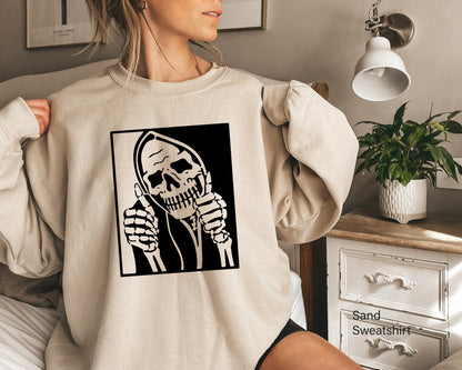 Skull Stay Positive Sweatshirt, Stay Positive Hoodie, Skeleton Hoodie, Skeleton Halloween, Halloween T Shirt, Funny Halloween Shirt, C6668