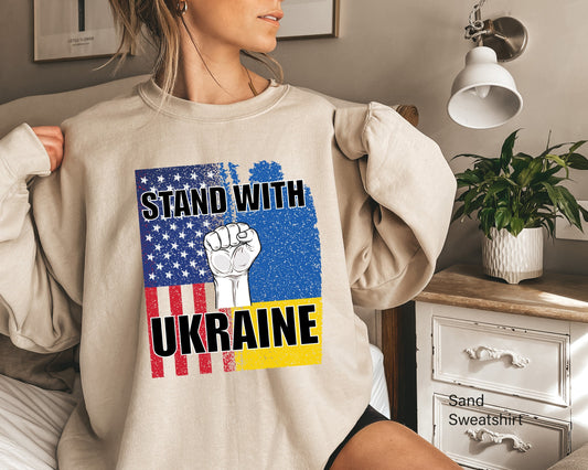 Stand with Ukraine Sweatshirt, Ukrainian Flag Hoodie, No War Shirt, Ukraine Peace Shirt, Ukraine People Shirt, Свитшот Украина, C6605