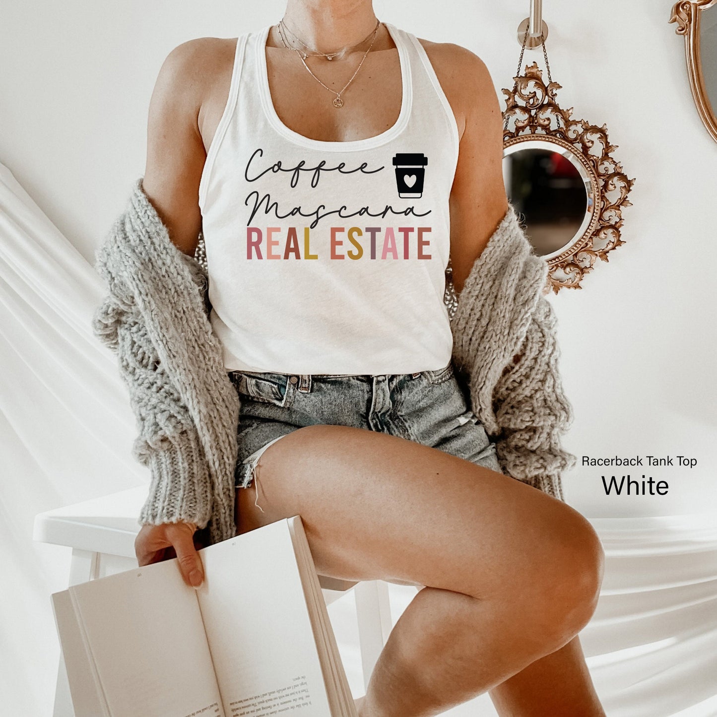 Coffee Mascara & Real Estate Shirt, Cute Real Estate Agent Shirt, Birthday Gift, Realty Shirt, Selling Houses Shirt, C6688