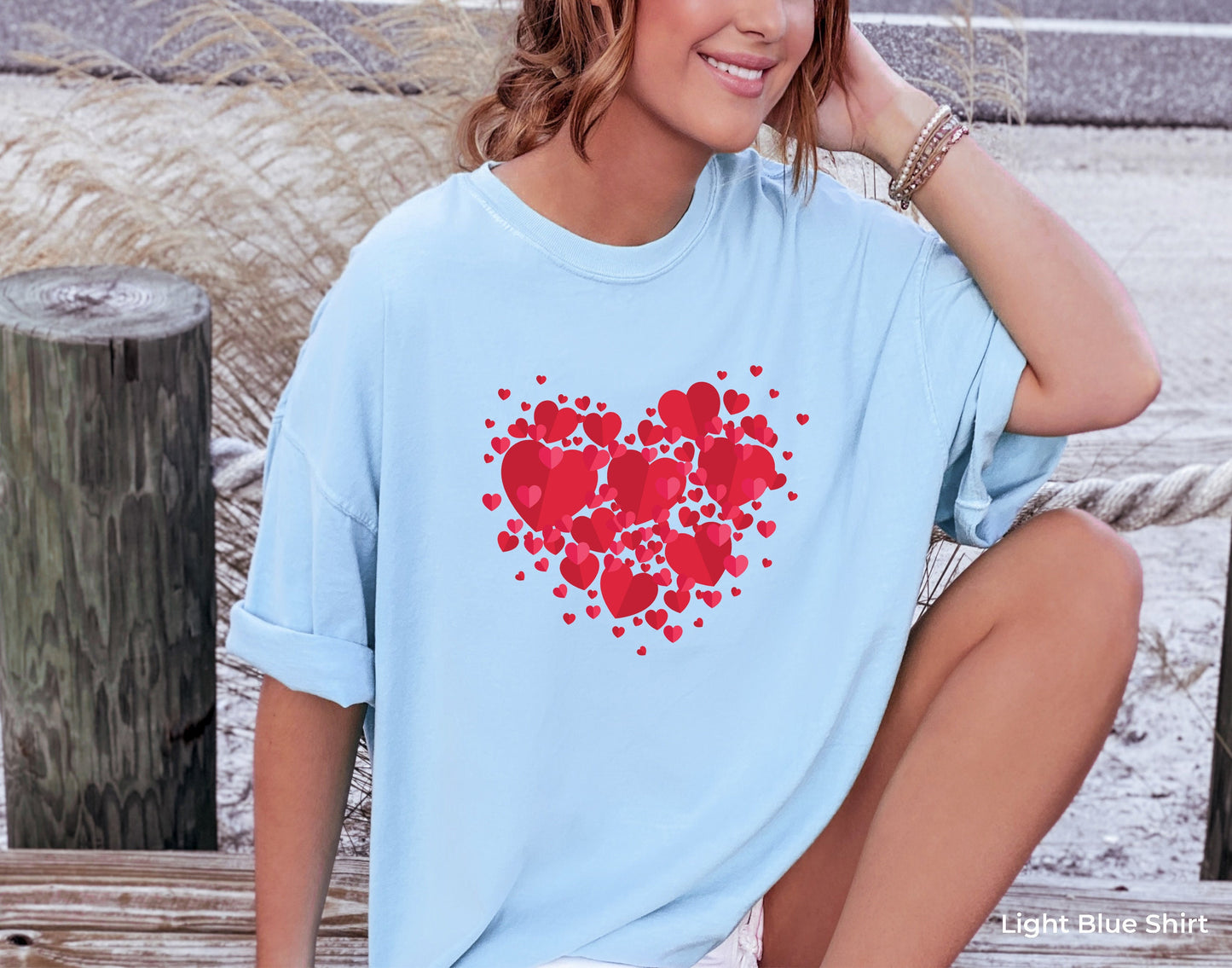 Double Heart Shirt, Valentine Heart Tee, Teacher Gift Shirt, Mothers Day Gift Shirt, Love Shirt, Gift For Mom, Heart Tee, C6719