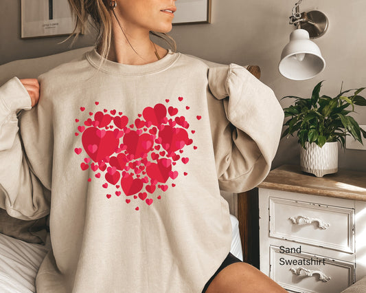 Double Heart Sweatshirt, Valentine Heart Hoodie, Teacher Gift, Mothers Day Gift Shirt, Love Shirt, Gift For Mom, Heart Tee, C6719