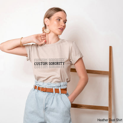 Stacked Lettering Sorority Shirt, Stacked Greek Name T-Shirt, Sorority Family Tees, Big Little Reveal Tees, Fun Greek Sorority Top, C6642