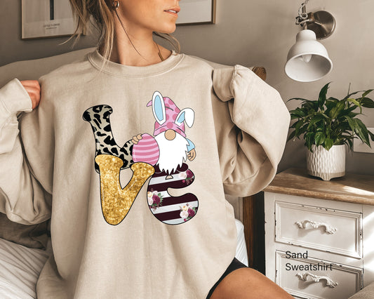 Love Sweatshirt,Cute Gnome Hoodie,Love Sweater,Funny Matching Shirt,Trend Bride T-shirt,Gift For Girl Girlfriend,Valentines Day Gift,C6664