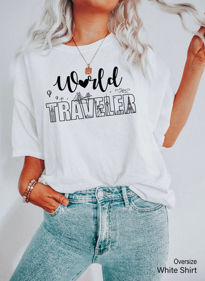 World Traveler Shirt, Girls Tank Top, Girls Trip Shirts, World Travel Shirt, Traveler Shirt, Women's Travel Shirt, Vacation Shirts, C6736
