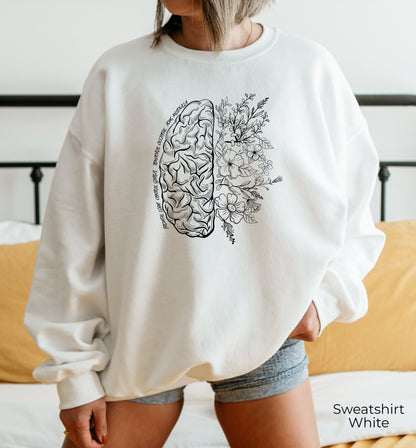 Brain Anatomy Sweatshirt, Funny Nurse Shirts, Womens Nursing School Hoodie, Nursing Student Anatomical Layout Brain, C6731