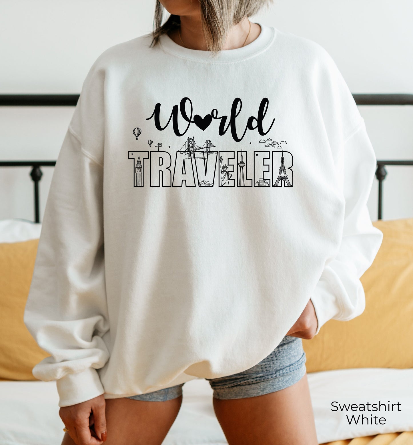 World Traveler Sweatshirt, Girls Trip Shirts, World Travel Hoodie, Traveler Shirt, Women's Travel Shirt, Vacation Shirts, C6736