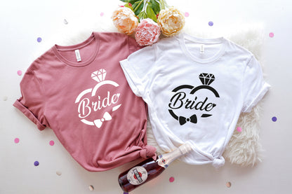 Bride Shirt,Bride T-shirt,Bride Racer Back,Bride V Neck,Bride Gift Ideas,Engagement Shirts, Fiance Shirt,Couple Tee,Wedding Gift,C6743