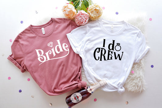 Bride Shirt,I Do Crew T-shirt,Bride Racer Back,Bride V Neck,Bride Gift Ideas,Engagement Shirts, Fiance Shirt,Couple Tee,Wedding Gift,C6757