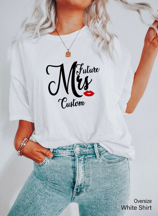 Custom Mr Mrs Shirts, Personalized Bride T-Shirt,Fiance Shirt,Bridal Party Racer Back,Bride T shirt,Bride V -Neck,Bride Gift Ideas,C6753