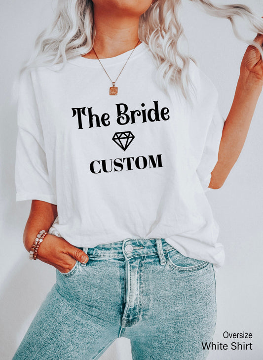 Custom Bride Shirt,Bride T-shirt,Bride Racer Back,Bride V Neck,Bride Gift Ideas,Engagement Tee, Fiance Shirt,Couple Tee,Wedding Gift,C6751