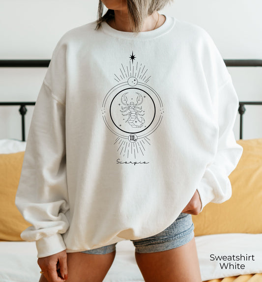 Scorpio Zodiac Unisex Sweatshirt, Horoscope Sign Scorpio Hoodie, Birthday Gift for Interested In Astrology, Zodiac Horoscope Shirt, C6725