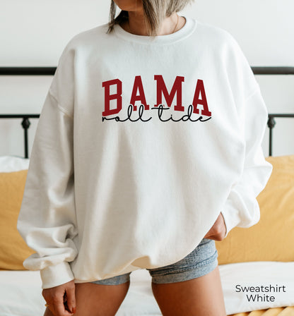BAMA Alabama Roll Tide Sweatshirt, Bama T-Shirt, Alabama Shirt, Alabama Lover Tee, Alabama Clothing,  C6799