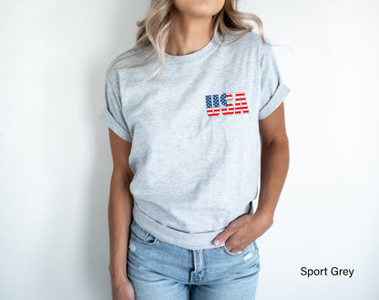 USA Pocket Shirt,Fourth of July T-Shirt,4th of July Party Tee,America V Neck Shirt,Patriotic Tee,Memorial Day Tee,USA Flag Racer Back, C6813