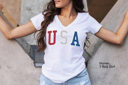 USA Shirt,Trendy Design Red White Blue USA Tanks,4th of July Party Racerback,Big America Tshirt,Cute Fourth of July Tee,USA Racerback,C6815