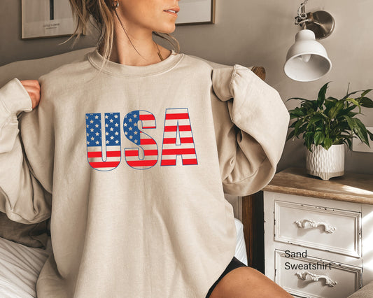 USA Sweatshirt, Fourth of July Hoodie,4th of July Party Tee,American Sweater,Patriotic Tshirt,Memorial Day Shirt,America Flag T-shirt, C6814