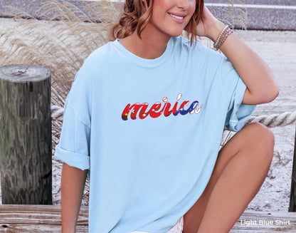 Merica Shirt, American Flag Shirt, America Crewneck, 4th of July Shirt, Memorial Day Shirt, Patriotic Shirt, Freedom Shirt, C6823