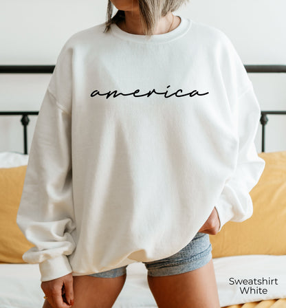 America Sweatshirt, USA Trip Sweatshirt, Patriotic Sweatshirt, Fourth Of July Sweatshirt, American Day Sweater, C6825