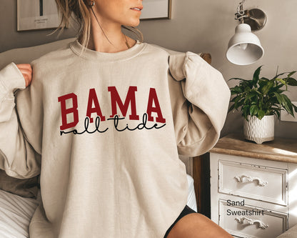 BAMA Alabama Roll Tide Sweatshirt, Bama T-Shirt, Alabama Shirt, Alabama Lover Tee, Alabama Clothing,  C6799