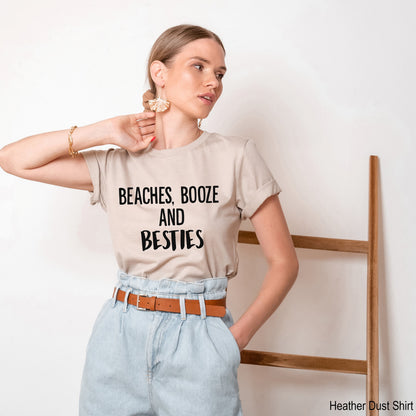 Besties Shirts, Beach Shirts, Beaches Booze And Besties, Spring Trends, Beach Lovers Gift, Gift For Her, Beach Shirt, Clothe Design, C5089