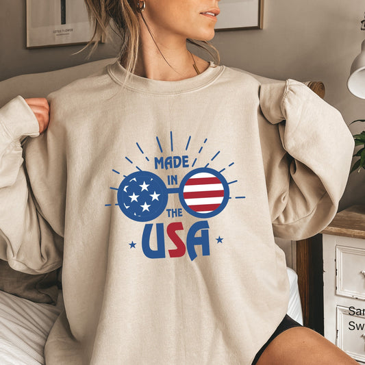 Made in the USA Sweatshirt, Fourth of July Hoodie,4th of July Party Tee,American Flag Sweater,Patriotic Tshirt,Memorial Day Shirt,C6873