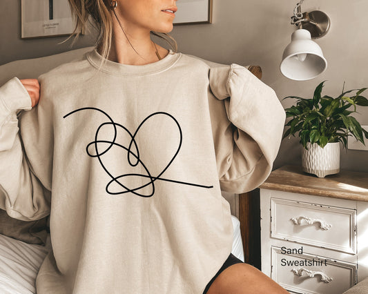 Love Yourself Heart Sweatshirt, Love Hoodie, Heart shirt, Minimalist Heart Shirt, Valentin Day shirt, Lover shirt, Love Yourself Shirt,C6357