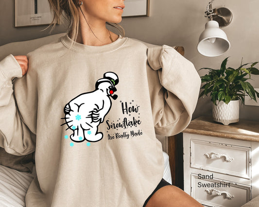 How Snowflake Are Really Made,Funny Snowman Sweatshirt,Funny Christmas Sweater, Holiday Shirt, Winter Shirt, Snowflake Maker Shirt,C6203