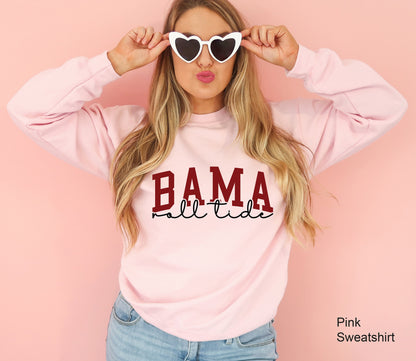 BAMA Alabama Roll Tide Sweatshirt, Bama T-Shirt, Alabama Shirt, Alabama Lover Tee, Alabama Clothing,  C6799