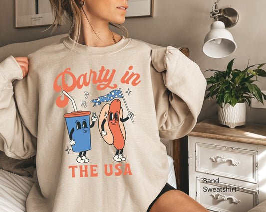 Party In The USA Sweatshirt, 4th of July Hoodie, Independence Day Sweatshirt, USA Patriotic Tee, 4th of July Party, American Patriot, C6988