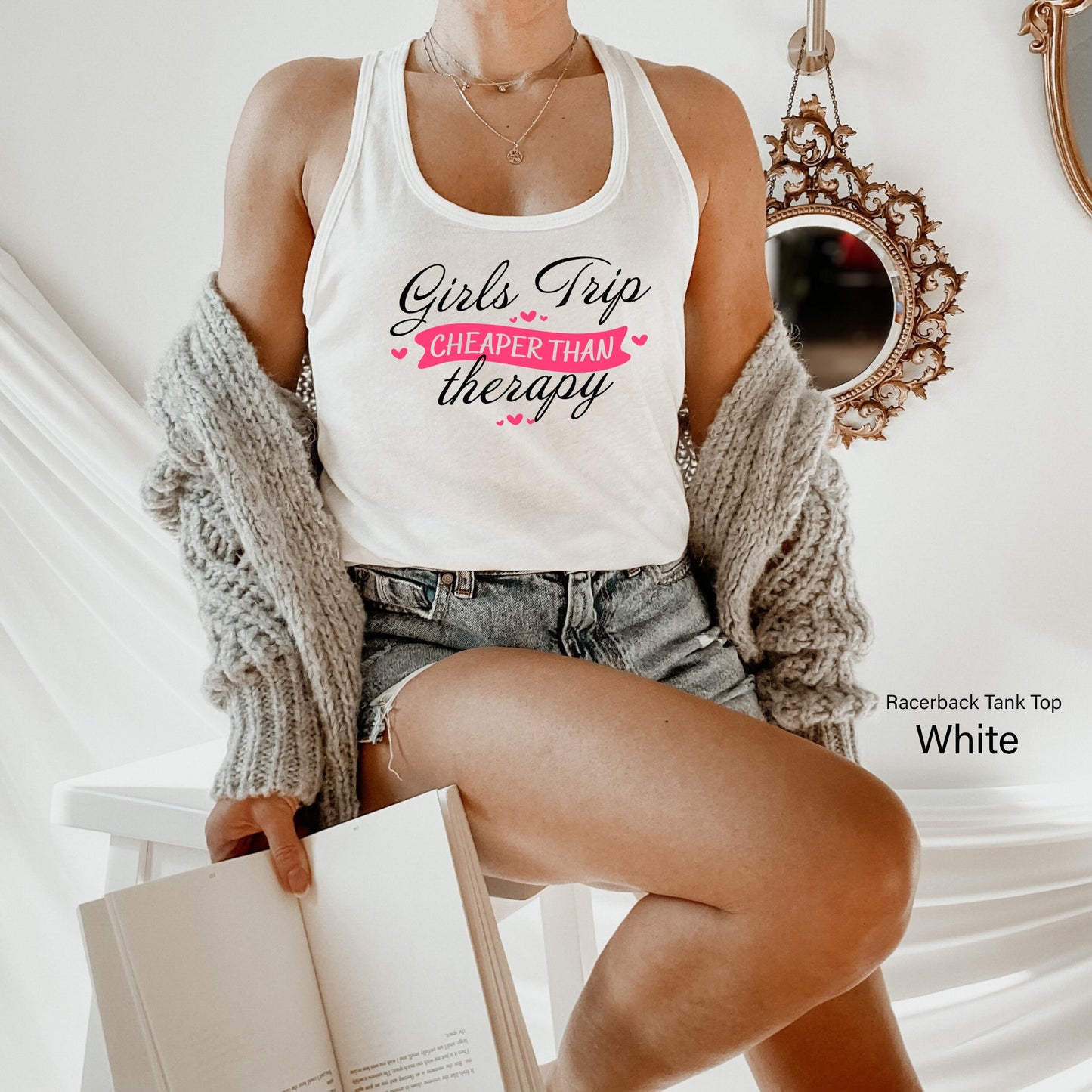 Girls Trip Shirts, Girls Trip Cheaper Than Therapy Shirts, Girls Weekend Shirt, Girls Vacation, Girls Camping Shirt, C6973