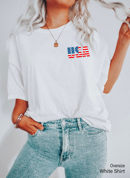 USA Pocket Shirt,Fourth of July T-Shirt,4th of July Party Tee,America V Neck Shirt,Patriotic Tee,Memorial Day Tee,USA Flag Racer Back, C6813