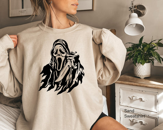 Skeleton Scream Sweatshirt,Horror Shirt,Halloween Shirts,Horror Fall Tshirt,Ghost Scream T shirt,Halloween Party Tee,Horror Movie Gift,C7030