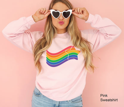 Rainbow Heart Sweatshirt, LGBTQ Hoodie, Pride Heart Sweatshirt, LGBT Hoodie, LGBT Shirt Funny, Pride Hoodies Women, Pride Sweatshirt, C7010