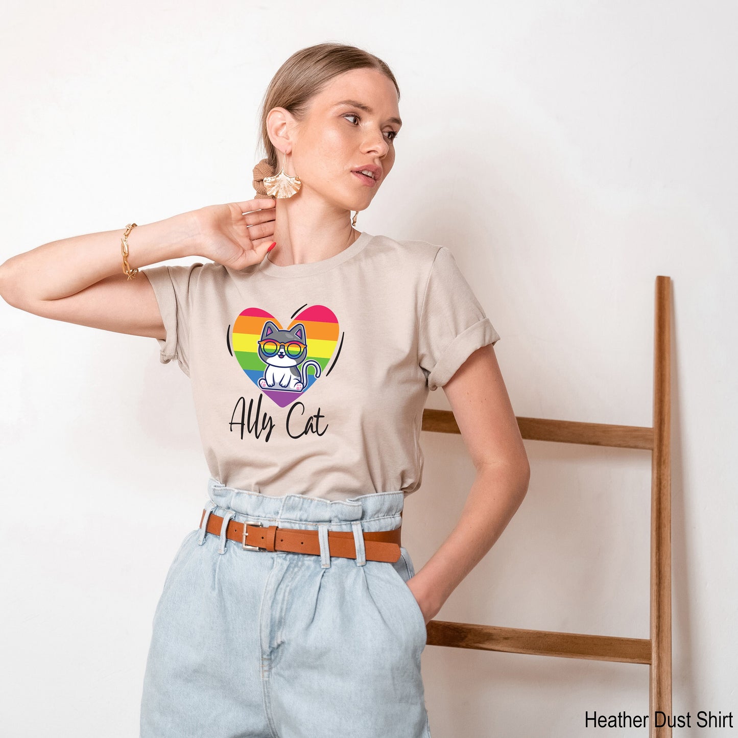 LGBT Ally Cat V-neck Shirt, Protect Trans, LGBTQ Shirt Gift Idea, Ally Pride Outfit, Activist Shirt, LGBTQ Shirt, Pride Ally Shirt, C7011