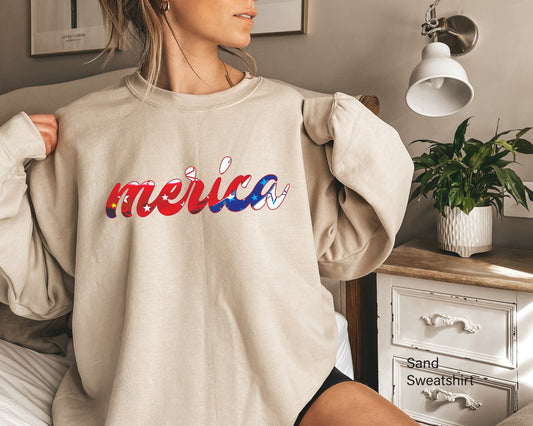 Merica Sweatshirt, American Flag Sweatshirt, America Hoodie, 4th of July Hodie, Memorial Day Shirt, Patriotic Shirt, Freedom Shirt, C6823