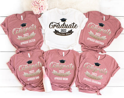 Custom Graduation Family Shirts, Personalized Matching Proud Graduate Shirt, Prom Mom of the Graduate, Grad Gifts, C6931