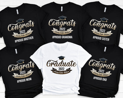 Custom Graduation Family Shirts, Personalized Matching Proud Graduate Shirt, Prom Mom of the Graduate, Grad Gifts, C6931