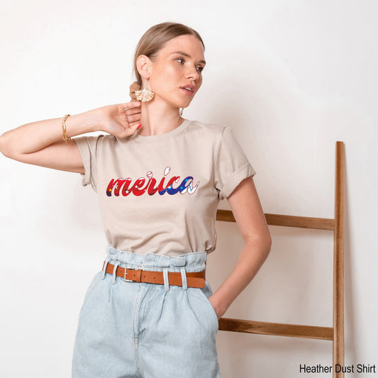 Merica Shirt, American Flag Shirt, America Crewneck, 4th of July Shirt, Memorial Day Shirt, Patriotic Shirt, Freedom Shirt, C6823