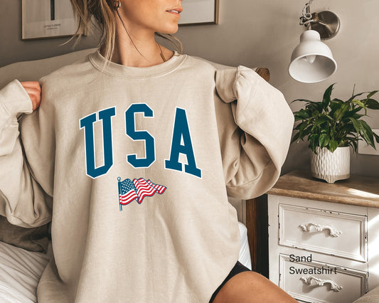 America Sweatshirt, 4th of July Sweatshirt, USA Shirt, Womens 4th of July, 4th of July, Patriotic Hoodie, Red White and Blue, C6830