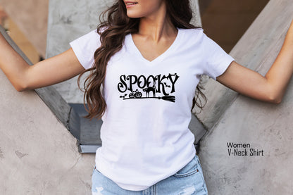 Spooky Shirts,Trendy Spooky Season Tshirt,Halloween T-shirt,Spooky Vibes Shirt,Pumpkin Fall T shirt,Witch Broom Tee,Gift For Halloween,C7059