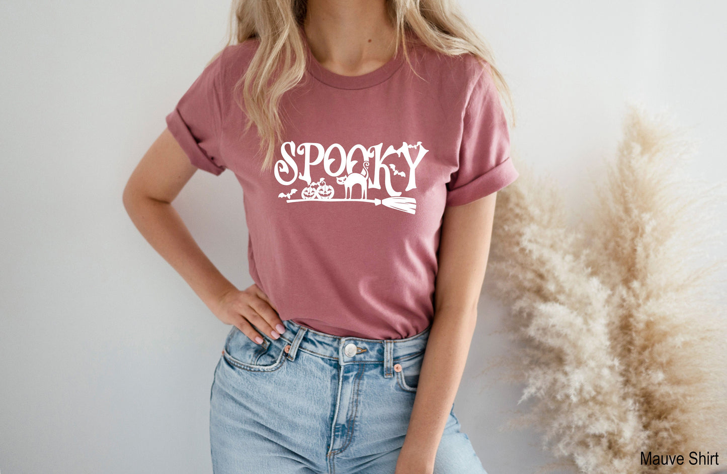 Spooky Shirts,Trendy Spooky Season Tshirt,Halloween T-shirt,Spooky Vibes Shirt,Pumpkin Fall T shirt,Witch Broom Tee,Gift For Halloween,C7059