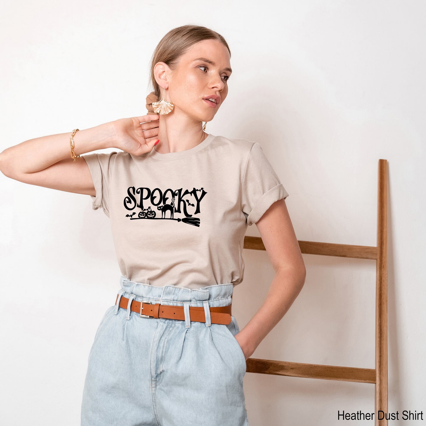 Spooky Shirts,Trendy Spooky Season Tshirt,Halloween T-shirt,Spooky Vibes Shirt,Pumpkin Fall T shirt,Witch Broom Tee,Gift For Halloween,C7059