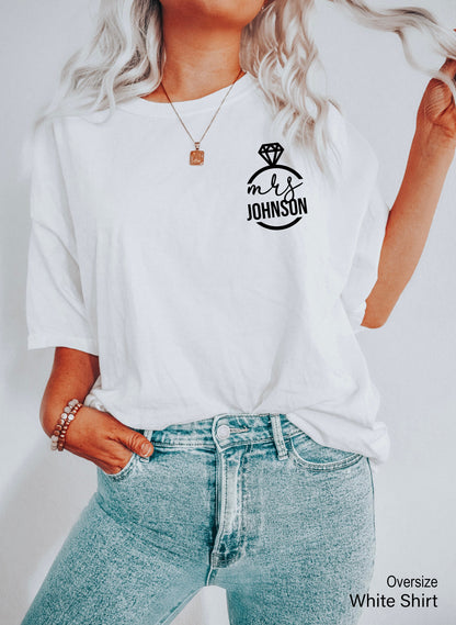 Custom Mrs Shirts,Mrs Tank Tops,Mrs Last Name Tanks,Trendy Bride Team Tank,Bachelorette Party Tee,Bridal Shower Racer Back,Bride Gift,C5752