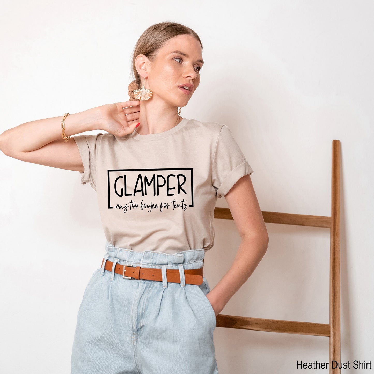 Glamper Way Too Boujee For Tents, Camping Shirt, Camping Heart Shirt, Traveler Shirt, Adventure Gift, Hiking Shirt, Camping Shirt, C6072